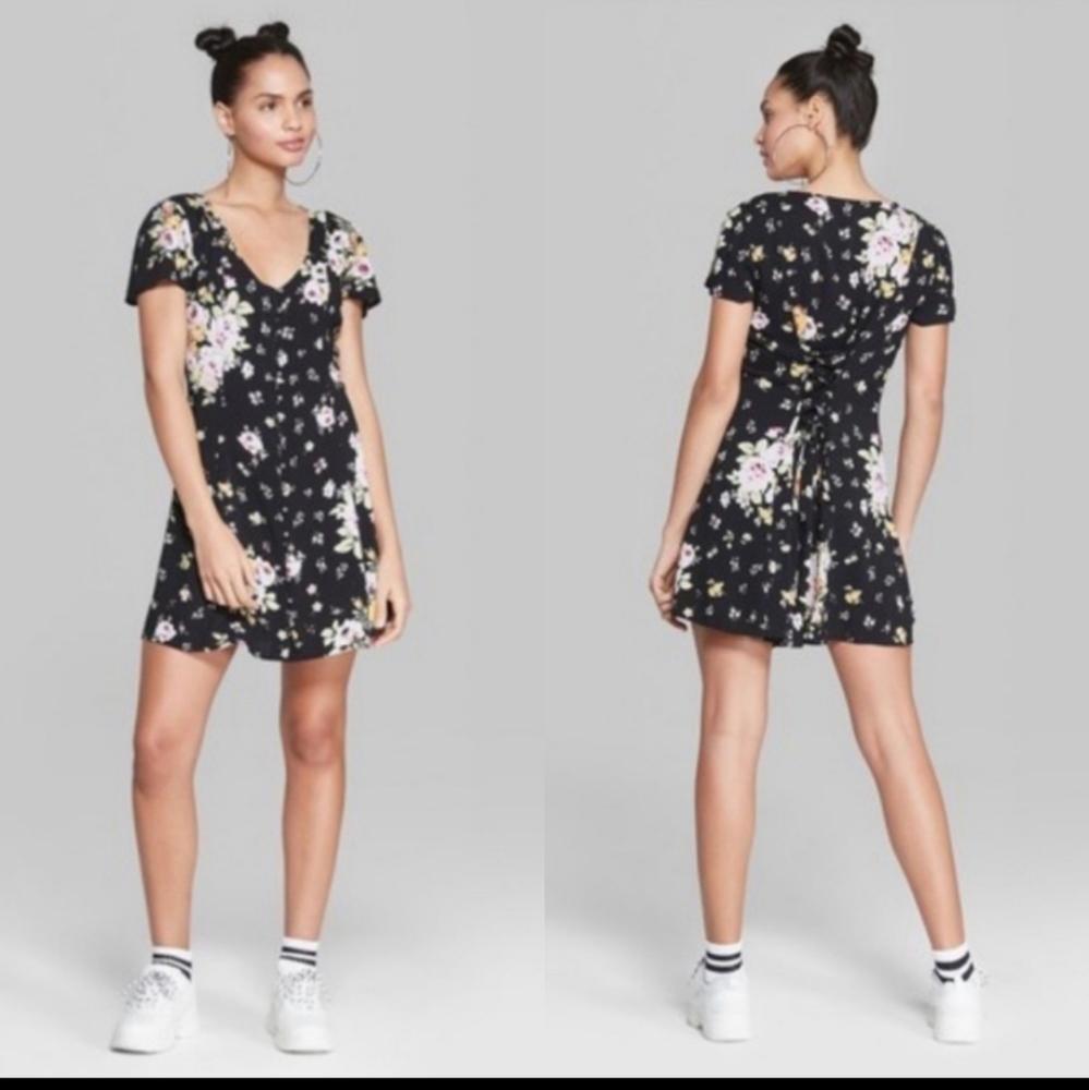 Wild Fable Button-Up Floral Mini Dress
